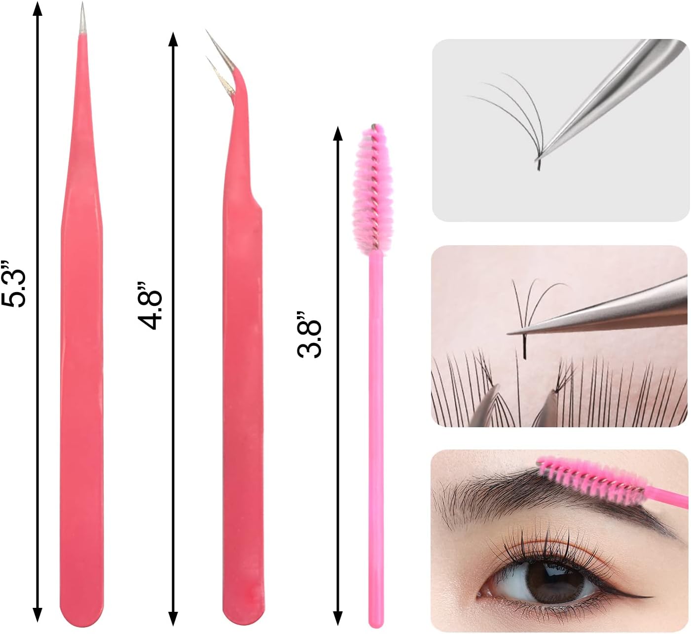 Precision Lash Tweezers, professional-grade beauty tools with straight-tip design for eyelash extensions.
