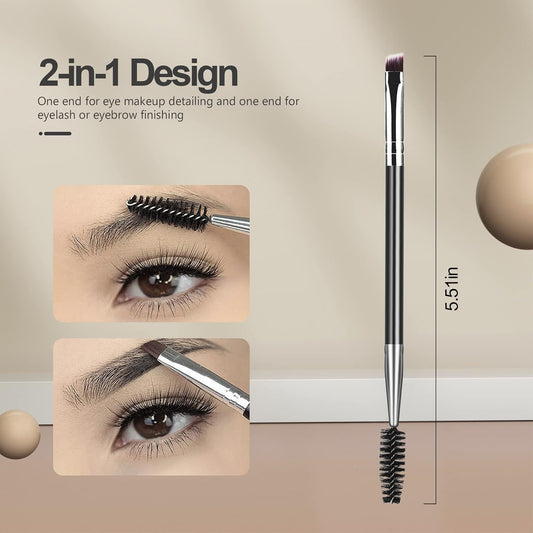 Dual-Use Eyelash & Eyebrow Brush showcasing 2-in-1 design for eye makeup detailing and finishing.