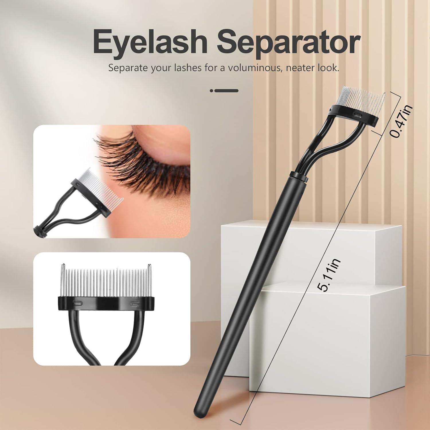 Dual-Use Eyelash & Eyebrow Brush for perfectly separated lashes and brows with a professional finish.