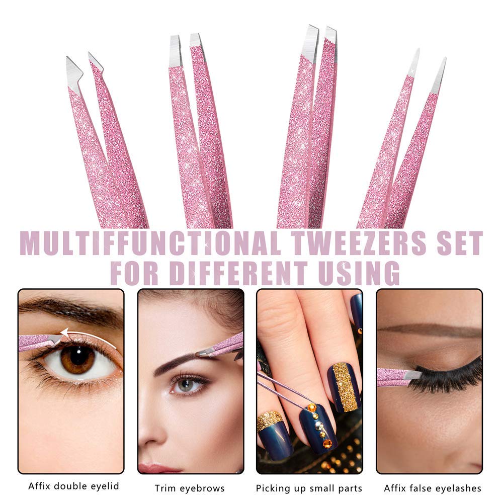 Precision Blackhead & Tweezers Set - multifunctional tweezers for eyelash extension and eyebrow trimming.